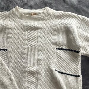 Chic White Cable Knit Sweater